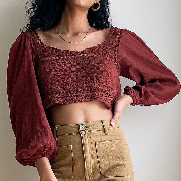 NWT FREE PEOPLE Cynthia Crochet Top